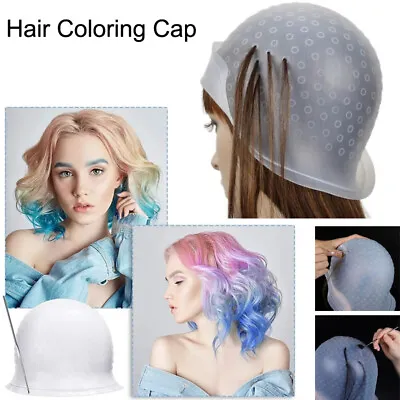 Professional Reusable Hair Colouring Tipping Highlighting Dye Cap With Hook UK • £3.89