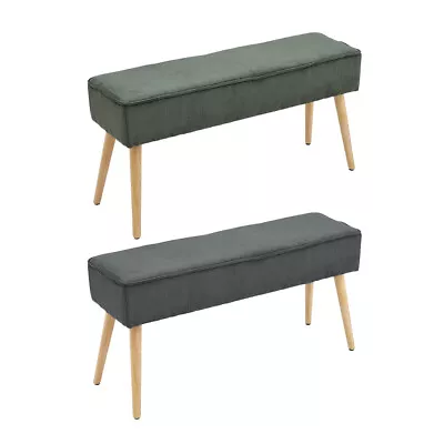 Upholstered Dining Bench Corduroy Stool Home Seating Hallway Waiting Room Bench • £52.95