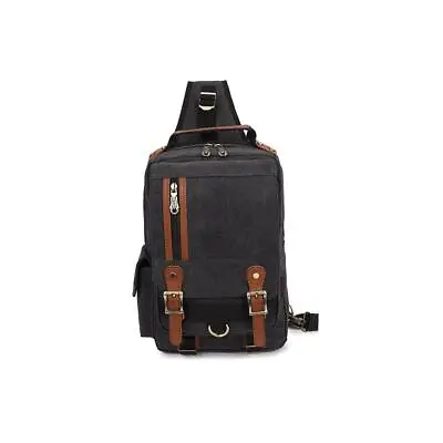 Canvas Crossbody Sling Bag Backpack For Cycling Hiking Camping • $34.99