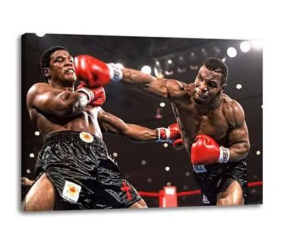 MIKE TYSON CANVAS V Berbick Knockout Wall Art Poster Photo Print  30x 20 CANVAS • £29.97