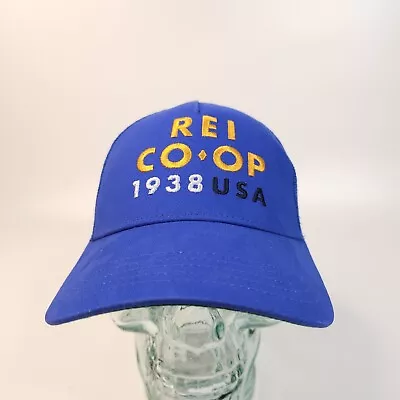 REI Co Op Mens Baseball Hat Adjustable Snapback Blue 1938 USA Mesh • $22