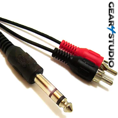 £2.45 • Buy 5M 6.35mm Stereo Jack Audio Y Cable Stereo To Two RCA Phono DJ Mixer Home Stereo