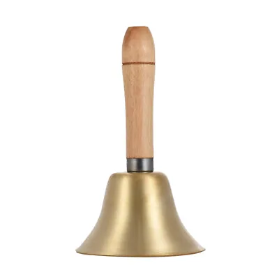 Brass Hand Bell Loud Call Bell Handbell Wooden Handle Ringbell For Church I0T2 • $9.86