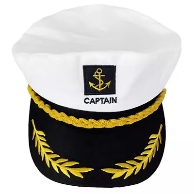  Sailor Hat Cotton Polyester Child Captain Marine Adjustable Boating • £8.15