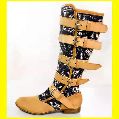 Authentic Vivienne Westwood Pirate Boots In Lace Print Sz 36.5 New NIB Italy • $349