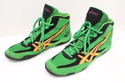 Asics Jy700 Cael Sanderson V3 Mens Size 11.5 Green Suede Leather Wrestling Shoes • $129.99