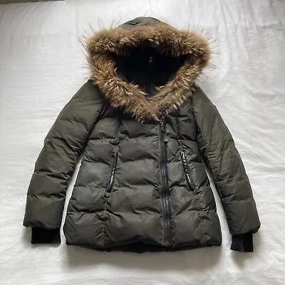 Mackage Genuine Fur Collar Adali Quilted Down Jacket Size Large • $285