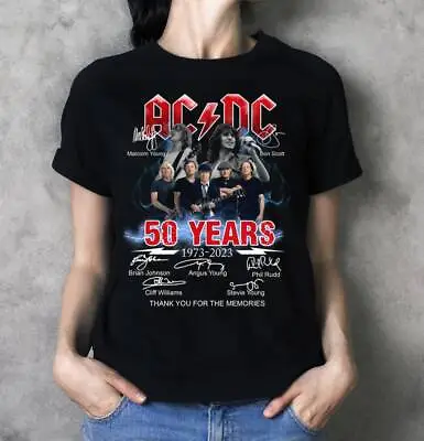 ACDC Band 50th Anniversary 1973-2023 Signature T-Shirt 90s Vintage AC/DC Band • $36.99