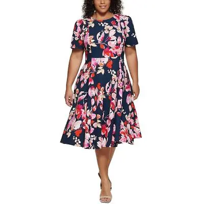 $56.19 • Buy Calvin Klein Womens Floral Short Sleeves Midi Fit & Flare Dress Plus BHFO 2024