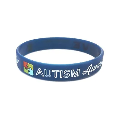 £5.99 • Buy Autism Wristband Navy Love Blue Band Men Womens Autistic ASD