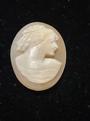 Vintage Antique Carved Oval Cameo Woman Unmounted  • $100