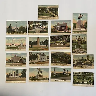 Gettysburg National Military Park Civil War Mini Postcard Lot Of 17 Vtg Cards • $10.98