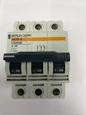 Merlin Gerin Schneider Multi9 C60HB MCB B20 20A 3 Pole 3P  Circuit Breaker • £3