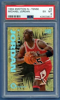 Michael Jordan 1994-95 Skybox  Emotion N-tense #3 Psa 6 Ex-mt Hof Chicago Bulls • $499.99