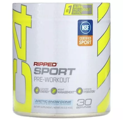 Cellucor C4 Ripped Sport 30 Serve Pre-Workout Arctic Snow Cone 7.4 Oz Exp 1/2025 • $23.95