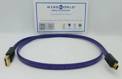 $34.99 • Buy WireWorld Ultraviolet 7 USB Digital Audio 1 Meter A To Mini-B