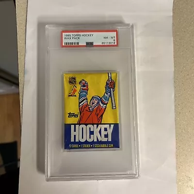 1985 TOPPS HOCKEY UNOPENED WAX PACK PSA 8 NM-MT MARIO LEMIEUX ROOKIE YR New Cert • $8