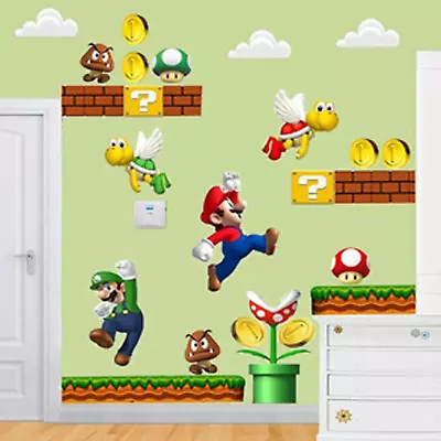 SchwartsCount-Super Mario Brothers Wall Decals - Super Mario Build A Scene Vinyl • $17.70