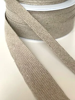  100% Linen French Flat Braid Ribbon Bag 7mm 15mm 25mm  - Sold By The Metre • £1.99