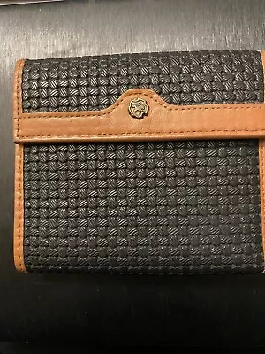 Vintage John Romain Black & Brown Leather Ladies Wallet • $49.99