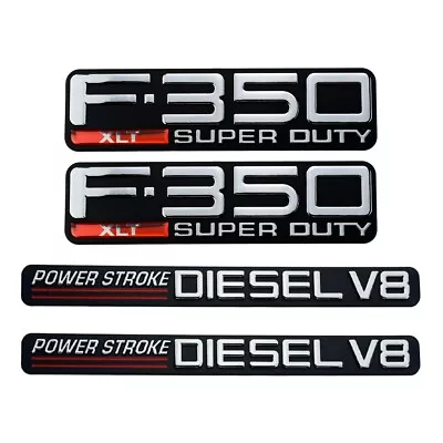 4x 1999-2004 F350 XLT Super Duty PowerStroke Diesel V8 Fender Emblem Bagde • $69.99