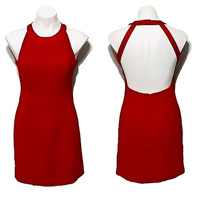Andrea Polizzi For Rex Lester Women's Red Bareback Cocktail Party Dress Size 8 • $70