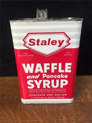 Vintage One Gallon STALEY Waffle And Pancake Syrup Metal Can EMPTY Advertising 2 • $24.99