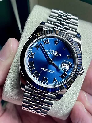 Beautiful Rolex Date-Just 41mm Blue Dial Brand New Unworn 2023 REF : 126334 • £9999.99