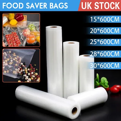 Food Vacuum Sealer Bags Rolls Vaccum Food Saver Storage Embossed Seal Bag Pack • £6.79