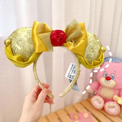 Disney Parks Ears Belle Minnie Mouse Ears Mickey Bow Beauty&the Beast Headband • $13.96