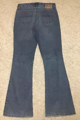 Mudd Flare Leg Blue Jeans Medium Wash Classic Retro Y2K Size 9 • $36.39