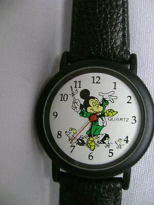 Vintage Mickey Mouse Music Conductor Watch With Hands As Dial Quartz Needs Batte • $22.29