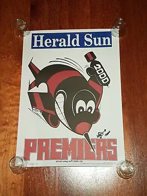 $35 • Buy Signed 2000 WEG Essendon BombersAFL / VFL Premiership Poster Herald-Sun Scanlens