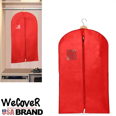 Suit & Garment Bag Dress Cover/Storage/Travel Bag Dust Proof Single Pack In Red • $9.95