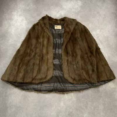 Vintage 60s 70s Stefanello Fur Stole Wrap Free Size Brown Mink Fox Dark New York • $129.50