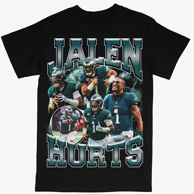 $15.99 • Buy Jalen Hurts Philadelphia Eagles NFL Football Black Crew T-Shirt S-3XL