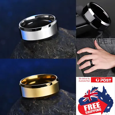 Titanium Stainless 8mm High Polished Men Women Wedding Band Comfort Ring 1pc • $5.45