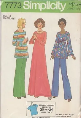 Vintage Maternity Pullover Dress & Pants Sewing Pattern S7773 Size 14 • £8.99