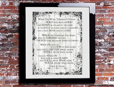 You'll Never Walk Alone Gerry Pacemakers Song Gift Football Canvas Print Lyrics • £9.99