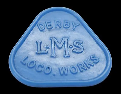 Rare Blue Triangle  Derby L.M.S Railway Loco Works Canteen Plastic Token • £6