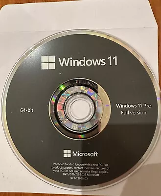 Windows 11 Professional 64-bit DISC With License Key! DVD Full Version Genuine! • $54.95