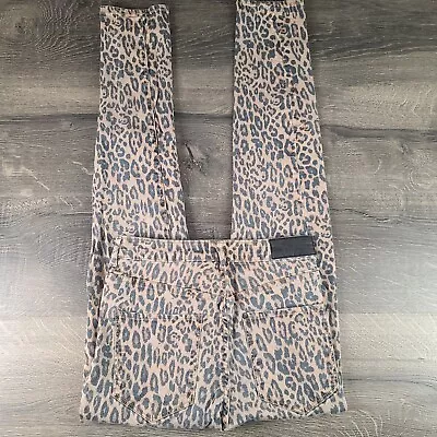 H&M High Waisted Women's Size 27/30 Leopard Print Denim Jeggings Jeans Stretch • $14.95