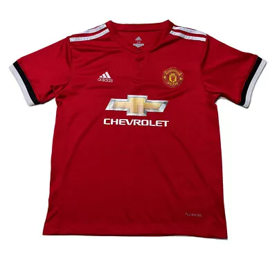 Adidas Manchester United 2017 Home Red Jersey Kit Paul Pogba Youth SZ 24 Soccer • $22