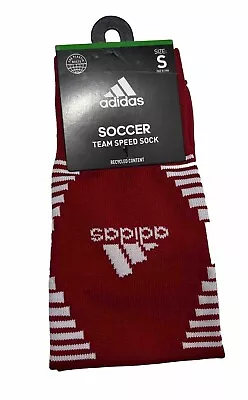 Adidas Soccer Team Speed Sock  (1 Pair) Red/White Small / Youth 13C-4Y • $16.95