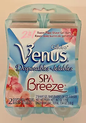 1 Pack Of Gillette Venus Spa Breeze 2 In 1 Disposable Razor Plus Shave Gel Bars • $9.99