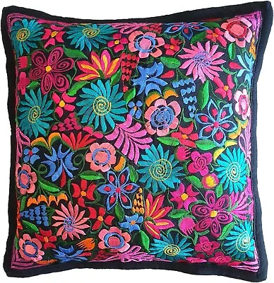  Mexican Handmade Pillow Cover Chiapas Embroidery (Ivory)  • $59.12