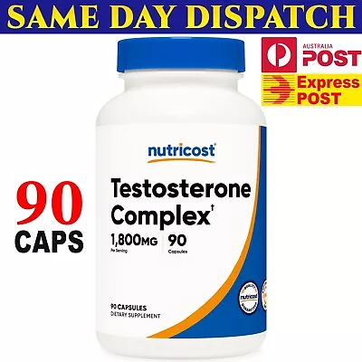 Nutricost 1800mg Testosterone Booster Tribulus Tongkat Long JACK ZMA MACA 90 Cap • $39.95
