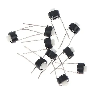 10pcs 6x6x5 2 Pin PCB Momentary Tactile Tact Push Button DIP Micro Switch White • $3.44