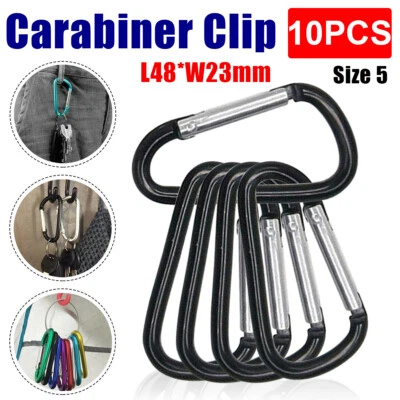 £3.99 • Buy 10X Aluminum Carabiner Clip Hook D-Ring Screw Lock Outdoor Rock Buckle 48×23mm