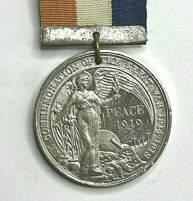 WW1 Accrington Peace Medal 1919 38 Mm Diameter Soft White Metal  • £43.23